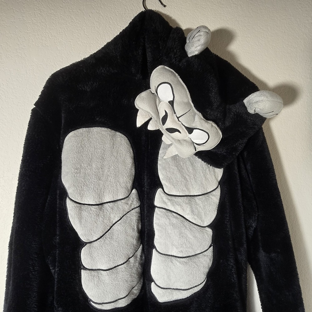 Gorilla One Piece Costume Union Suit Faux Fur Hooded Adult XL Worn 1 Time - Picture 2 of 8
